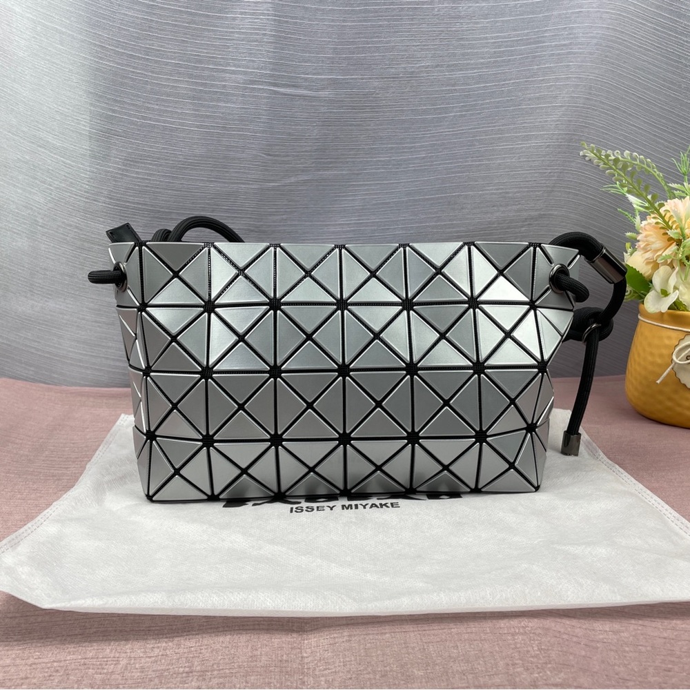 Brand New Issey Miyake Silver-Gray Knotted Tofu Bag